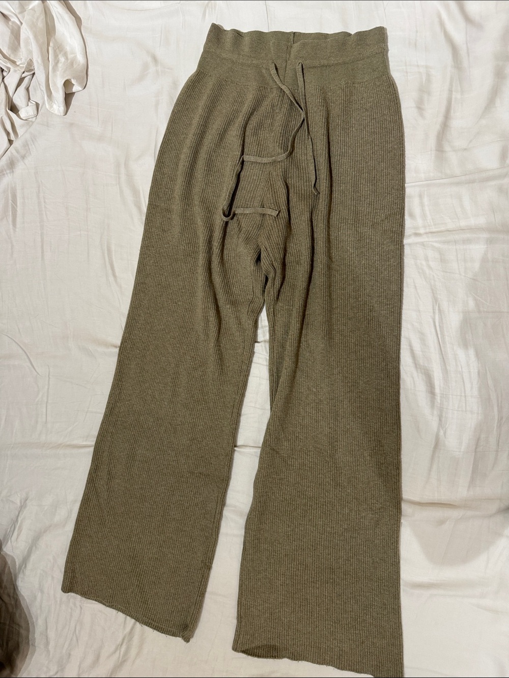 Uniqlo ribbed lounge pants grey/green